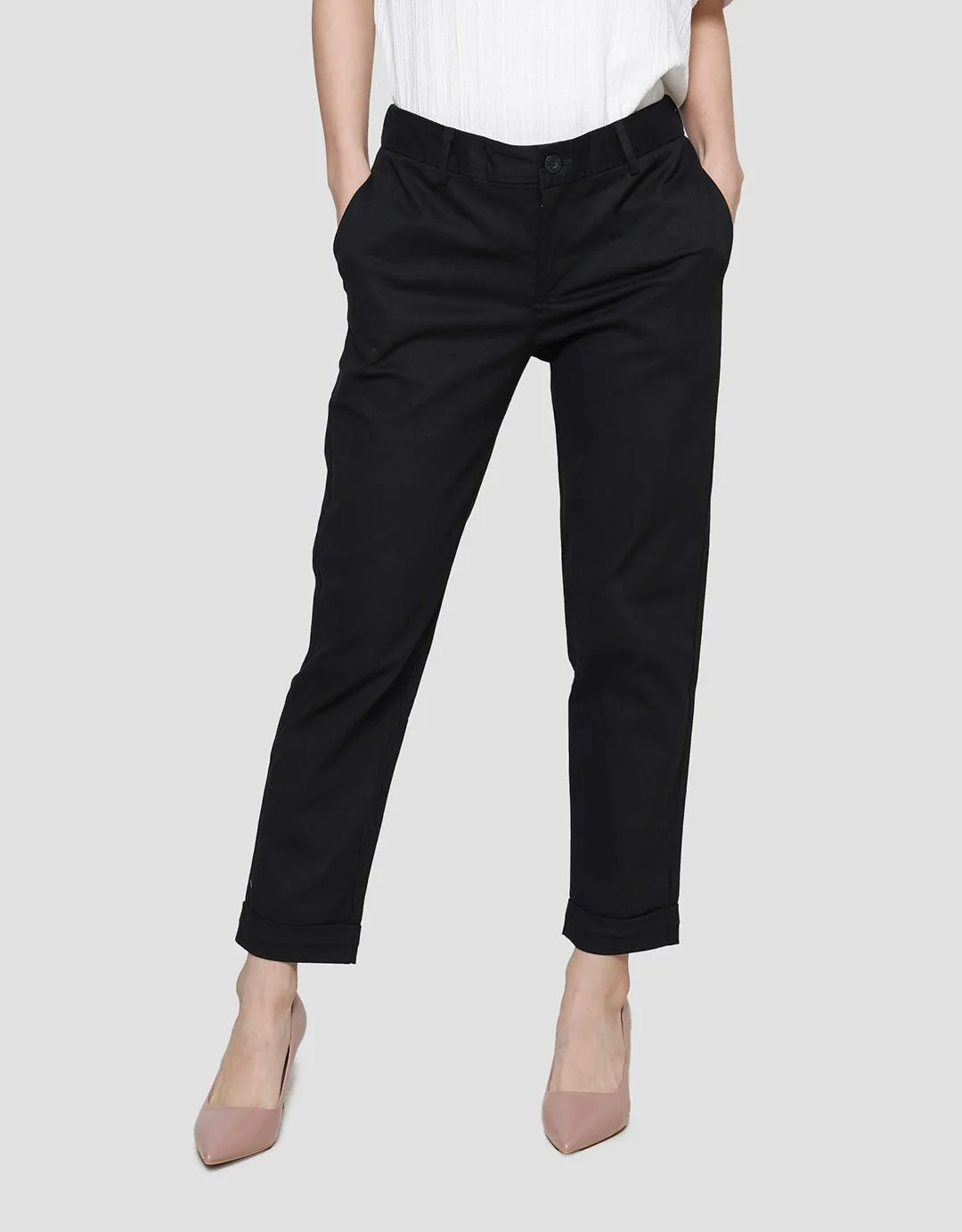 Connexion Slim Fit Turn Up Cuff Bottom Hem Celana Panjang Wanita