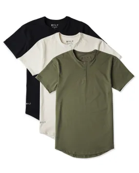 Henley Drop-Cut - Custom 3 Pack