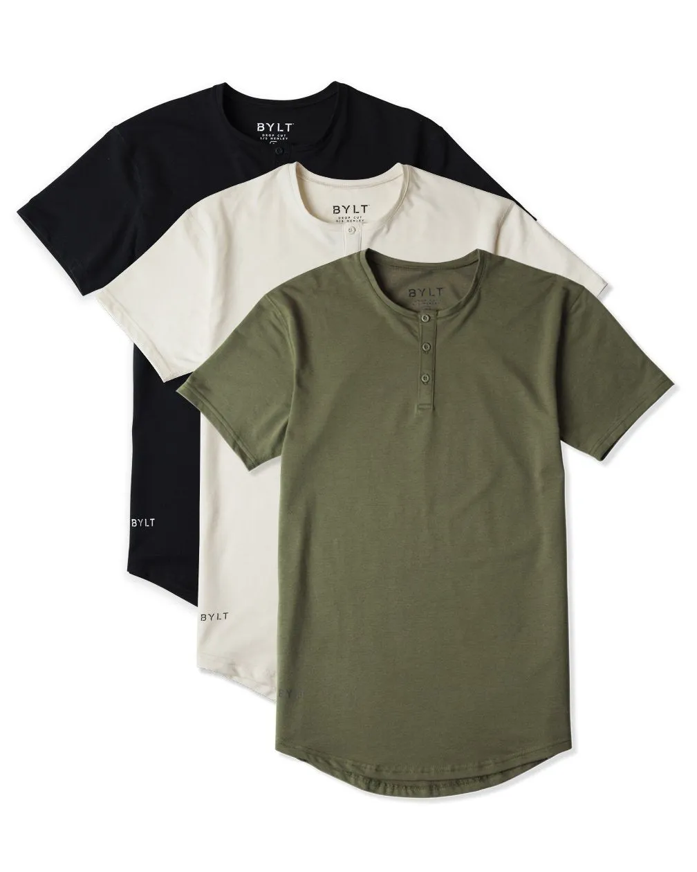 Henley Drop-Cut - Custom 3 Pack
