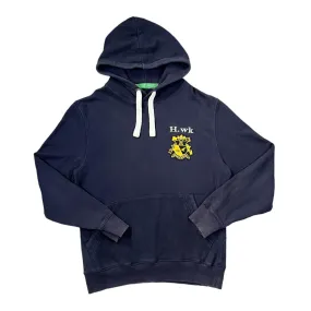 HOWICK "H.wk" Embroidered Patch Logo Navy Blue Pullover Hoodie