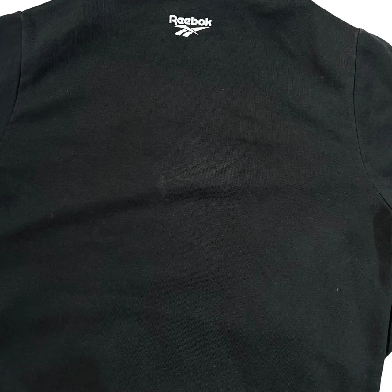 REEBOK CLASSIC Big Logo Spellout Graphic Black Pullover Hoodie