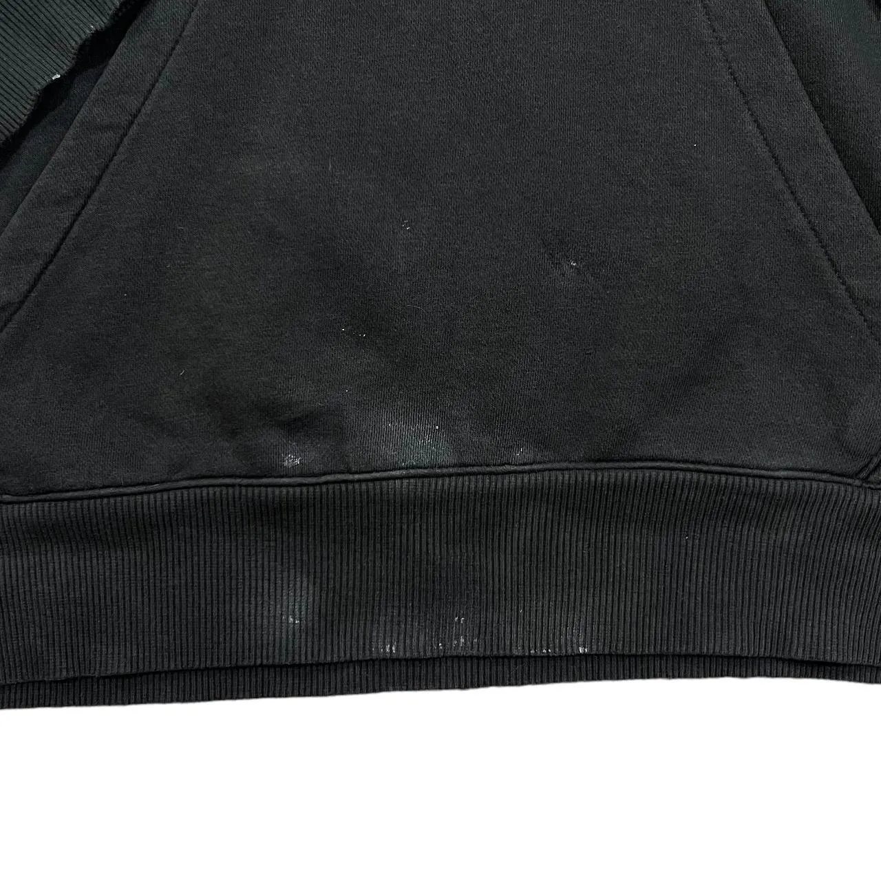REEBOK CLASSIC Big Logo Spellout Graphic Black Pullover Hoodie